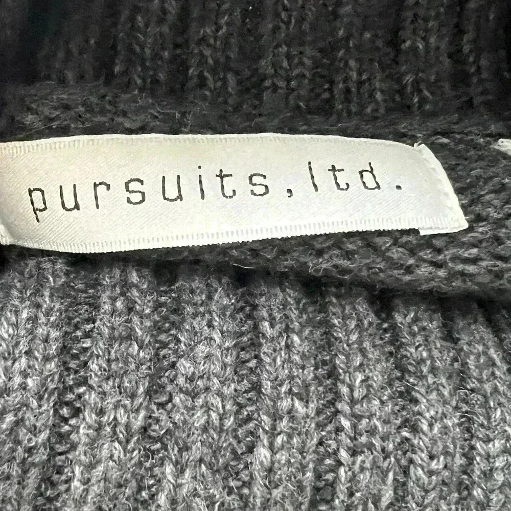 PURSUITS LTD‎ Womens Sz M Argyle Pattern Lambswool Turtle Neck Sweater Preppy